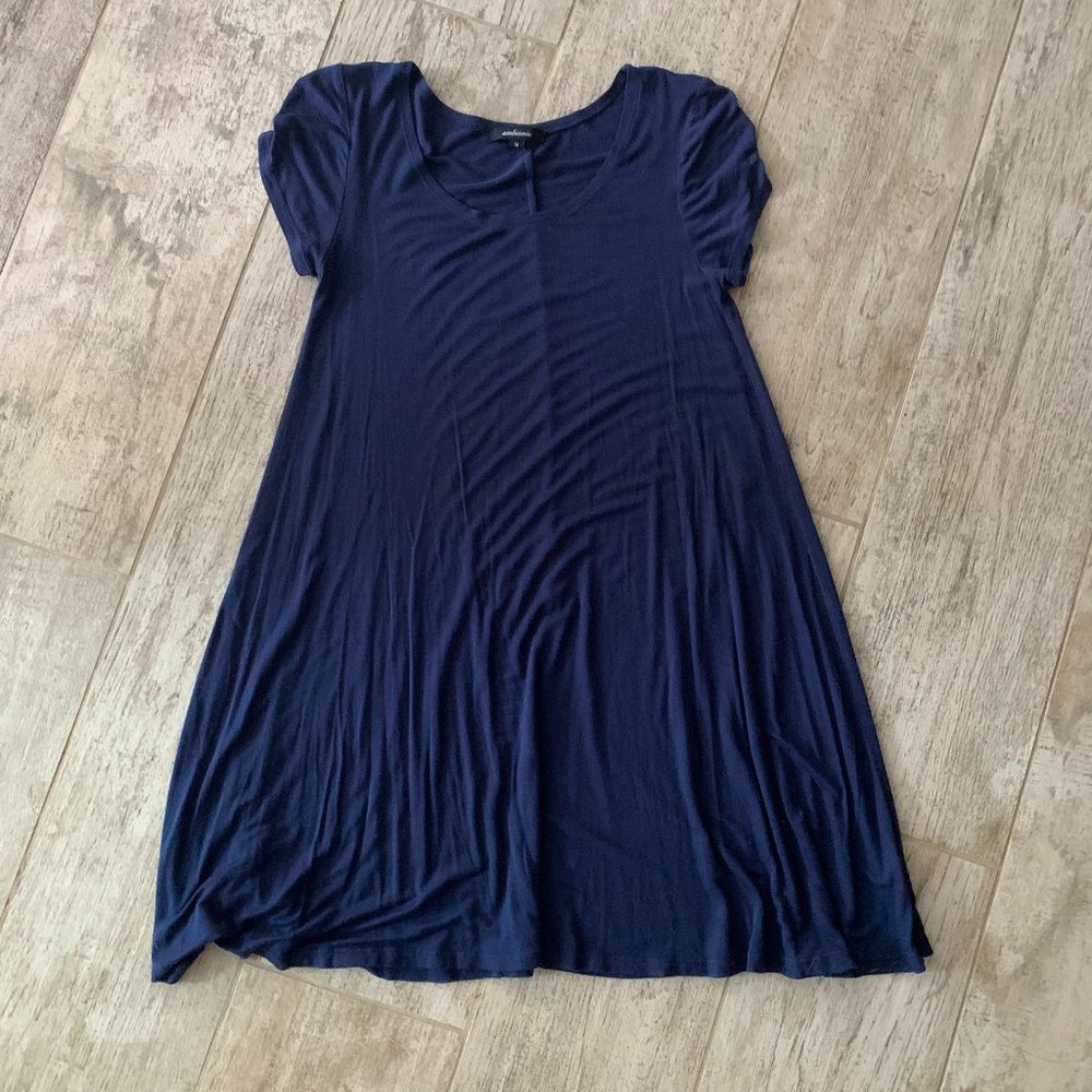 Ambiance Navy Blue T-Shirt Dress - Size M